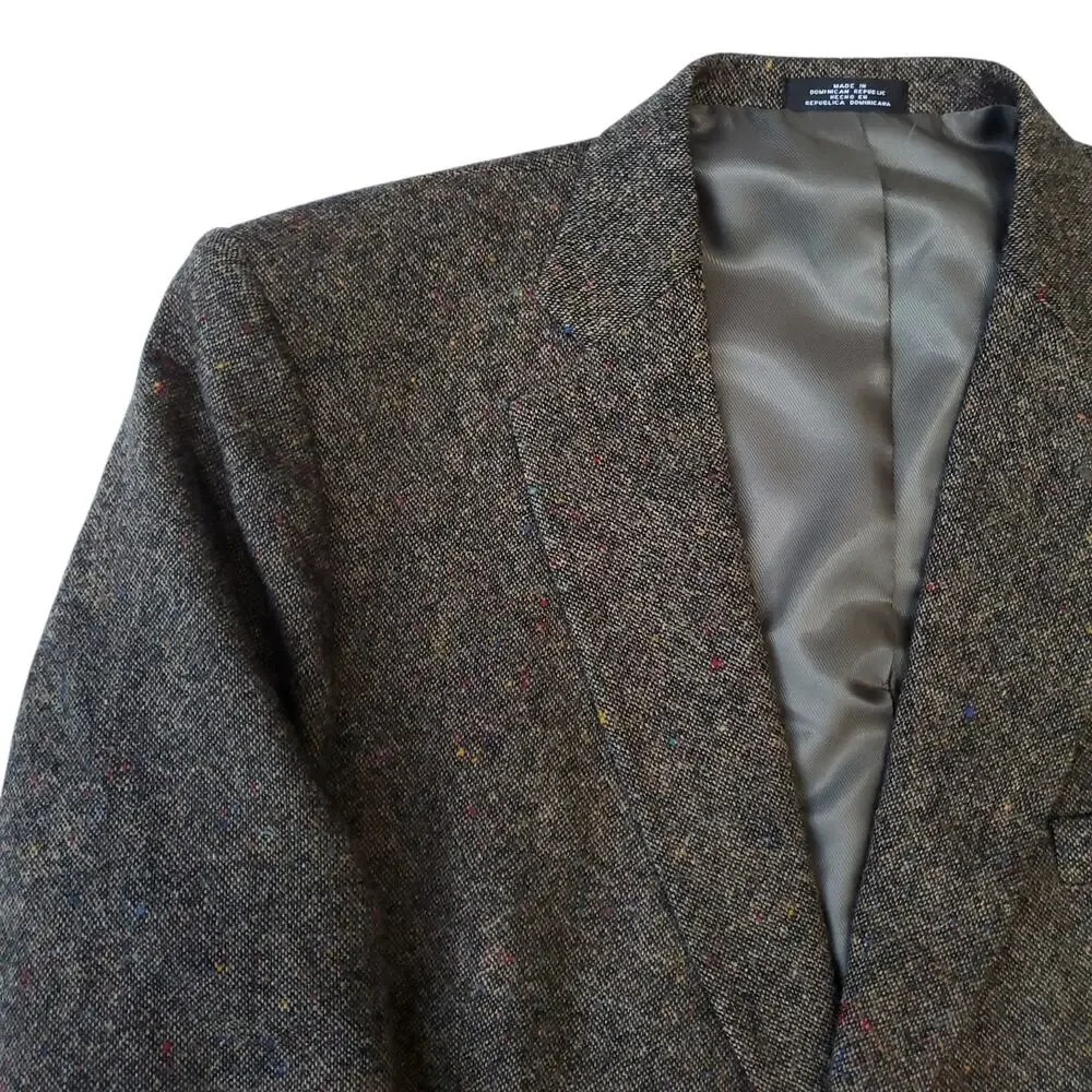 Barrington Ivy Prep 100% Wool Flecked Tweed Blazer Sport Coat Jacket Classic 46S